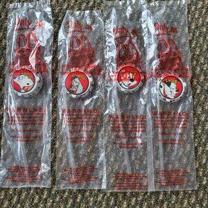 1997 McDonalds Walmart 101 Dalmatians Crazy Straw SET x4 Lucky Cruella Cadpig T7